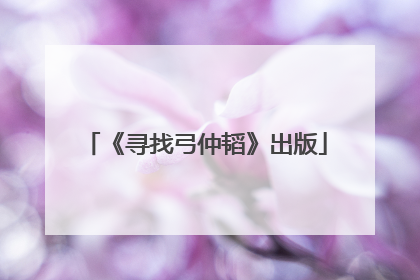 《寻找弓仲韬》出版