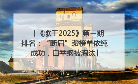 《歌手2025》第三期排名：“断眉”袭榜单依纯成功，白举纲被淘汰