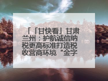 「甘快看」甘肃兰州：护航诚信纳税更高标准打造税收营商环境“金字招牌”