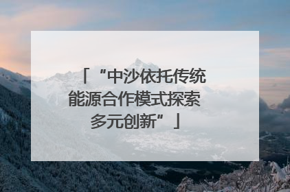 “中沙依托传统能源合作模式探索多元创新”