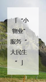 “小物业”服务“大民生”