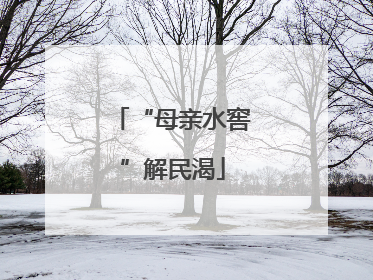 “母亲水窖”解民渴