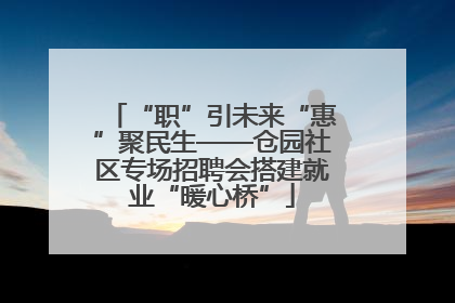 “职”引未来“惠”聚民生——仓园社区专场招聘会搭建就业“暖心桥”