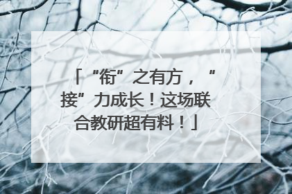 “衔”之有方，“接”力成长！这场联合教研超有料！