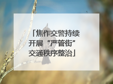 焦作交警持续开展“严管街”交通秩序整治