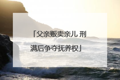 父亲贩卖亲儿 刑满后争夺抚养权