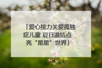 爱心接力关爱孤独症儿童 夏日温情点亮“星星”世界