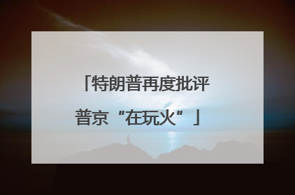 特朗普再度批评普京“在玩火”