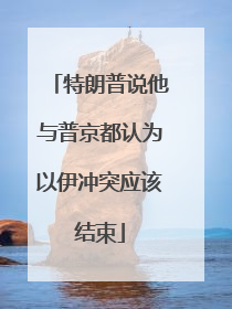 特朗普说他与普京都认为以伊冲突应该结束
