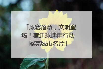 球赛落幕，文明登场！宿迁球迷用行动擦亮城市名片