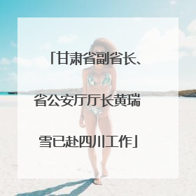 甘肃省副省长、省公安厅厅长黄瑞雪已赴四川工作
