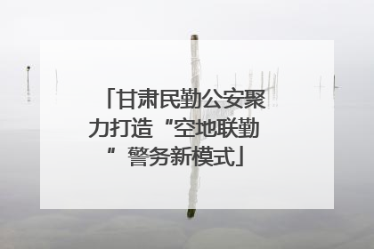 甘肃民勤公安聚力打造“空地联勤”警务新模式