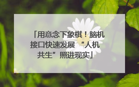用意念下象棋！脑机接口快速发展 “人机共生”照进现实