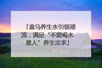 盒马养生水引领潮流，满足“不爱喝水星人”养生需求