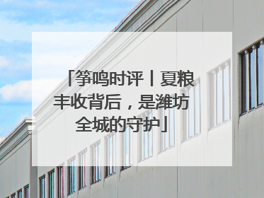 筝鸣时评丨夏粮丰收背后，是潍坊全城的守护