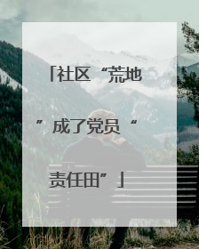社区“荒地”成了党员“责任田”