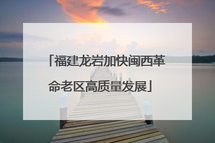 福建龙岩加快闽西革命老区高质量发展