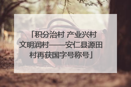 积分治村 产业兴村 文明润村——安仁县源田村再获国字号称号