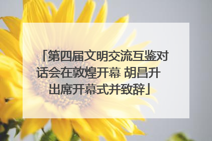 第四届文明交流互鉴对话会在敦煌开幕 胡昌升出席开幕式并致辞