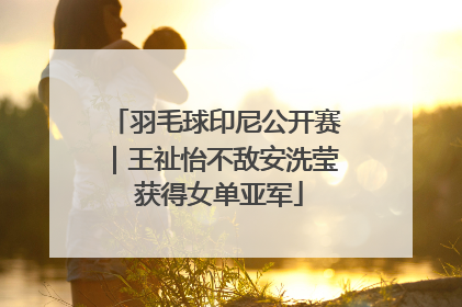 羽毛球印尼公开赛｜王祉怡不敌安洗莹 获得女单亚军