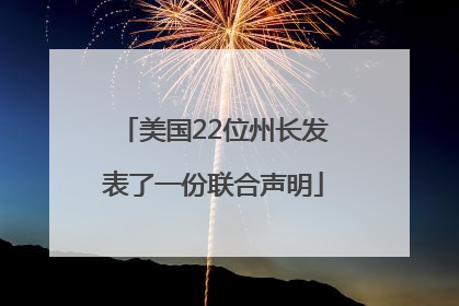 美国22位州长发表了一份联合声明