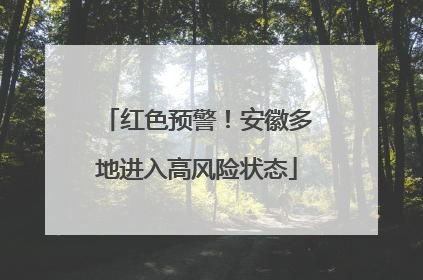 红色预警！安徽多地进入高风险状态