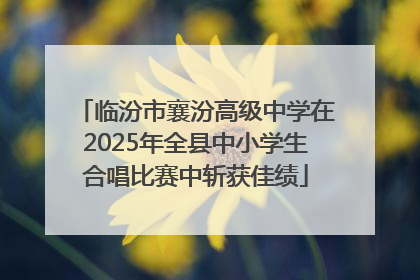 临汾市襄汾高级中学在2025年全县中小学生合唱比赛中斩获佳绩