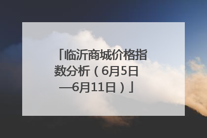 临沂商城价格指数分析（6月5日—6月11日）