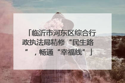 临沂市河东区综合行政执法局精修“民生路”，畅通“幸福线”