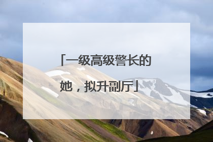 一级高级警长的她，拟升副厅