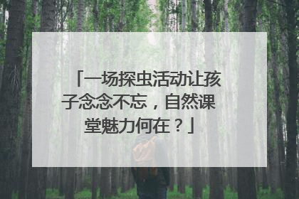 一场探虫活动让孩子念念不忘，自然课堂魅力何在？