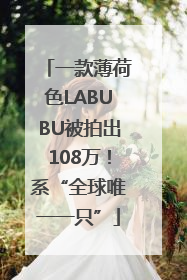 一款薄荷色LABUBU被拍出108万！系“全球唯一一只”
