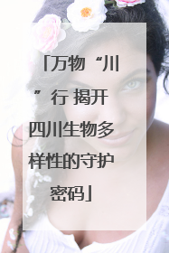 万物“川”行 揭开四川生物多样性的守护密码