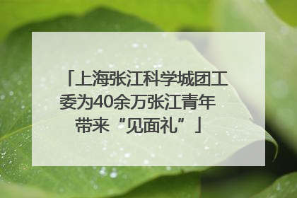 上海张江科学城团工委为40余万张江青年带来“见面礼”
