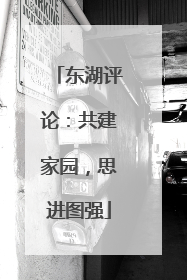 东湖评论：共建家园，思进图强