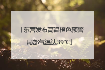 东营发布高温橙色预警 局部气温达39℃