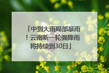 中到大雨局部暴雨！云南新一轮强降雨将持续到30日