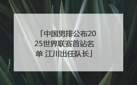 中国男排公布2025世界联赛首站名单 江川出任队长