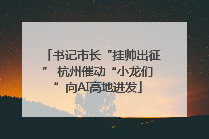 书记市长“挂帅出征” 杭州催动“小龙们”向AI高地进发