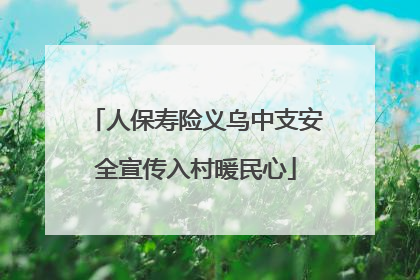 人保寿险义乌中支安全宣传入村暖民心