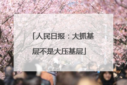 人民日报：大抓基层不是大压基层