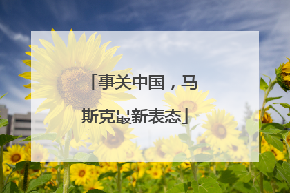 事关中国，马斯克最新表态