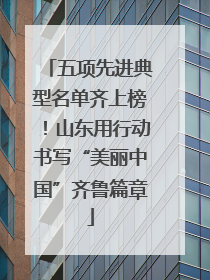 五项先进典型名单齐上榜！山东用行动书写“美丽中国”齐鲁篇章