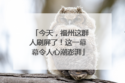 今天，福州这群人刷屏了！这一幕幕令人心潮澎湃