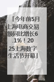 今年前5月上海电商交易额同比增长6.1%！2025上海数字生活节开幕