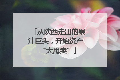 从陕西走出的果汁巨头，开始资产“大甩卖”