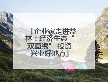 企业家走进益林：经济生态“双面绣” 投资兴业好地方