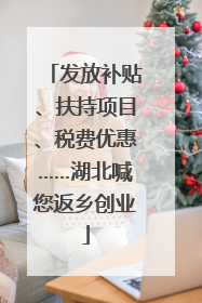 发放补贴、扶持项目、税费优惠……湖北喊您返乡创业