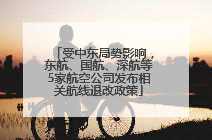 受中东局势影响，东航、国航、深航等5家航空公司发布相关航线退改政策