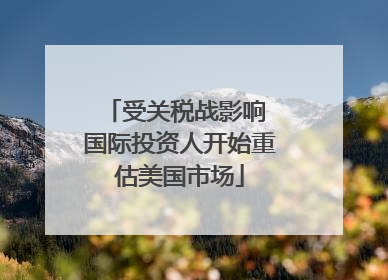 受关税战影响 国际投资人开始重估美国市场
